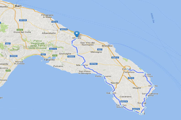 Itinerario Bike tour Puglia e Salento